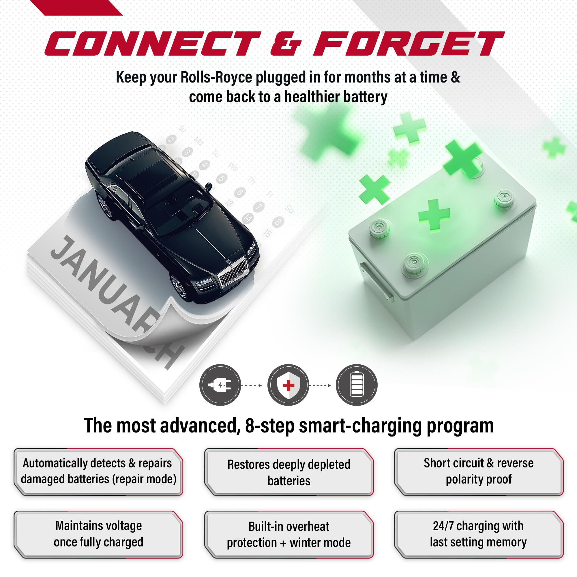 Amazon.com: JMR 12V Battery Charger for Rolls-Royce, 2-Pin Port